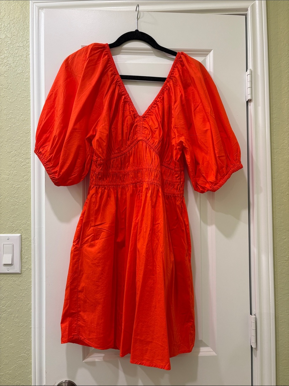 Old Navy Red Puff-Sleeve Mini Dress